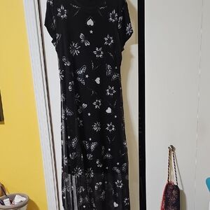 Desigual Black and White Floral Maxi Dress